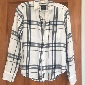 Abercrombie Gray Black White Flannel Size Xs